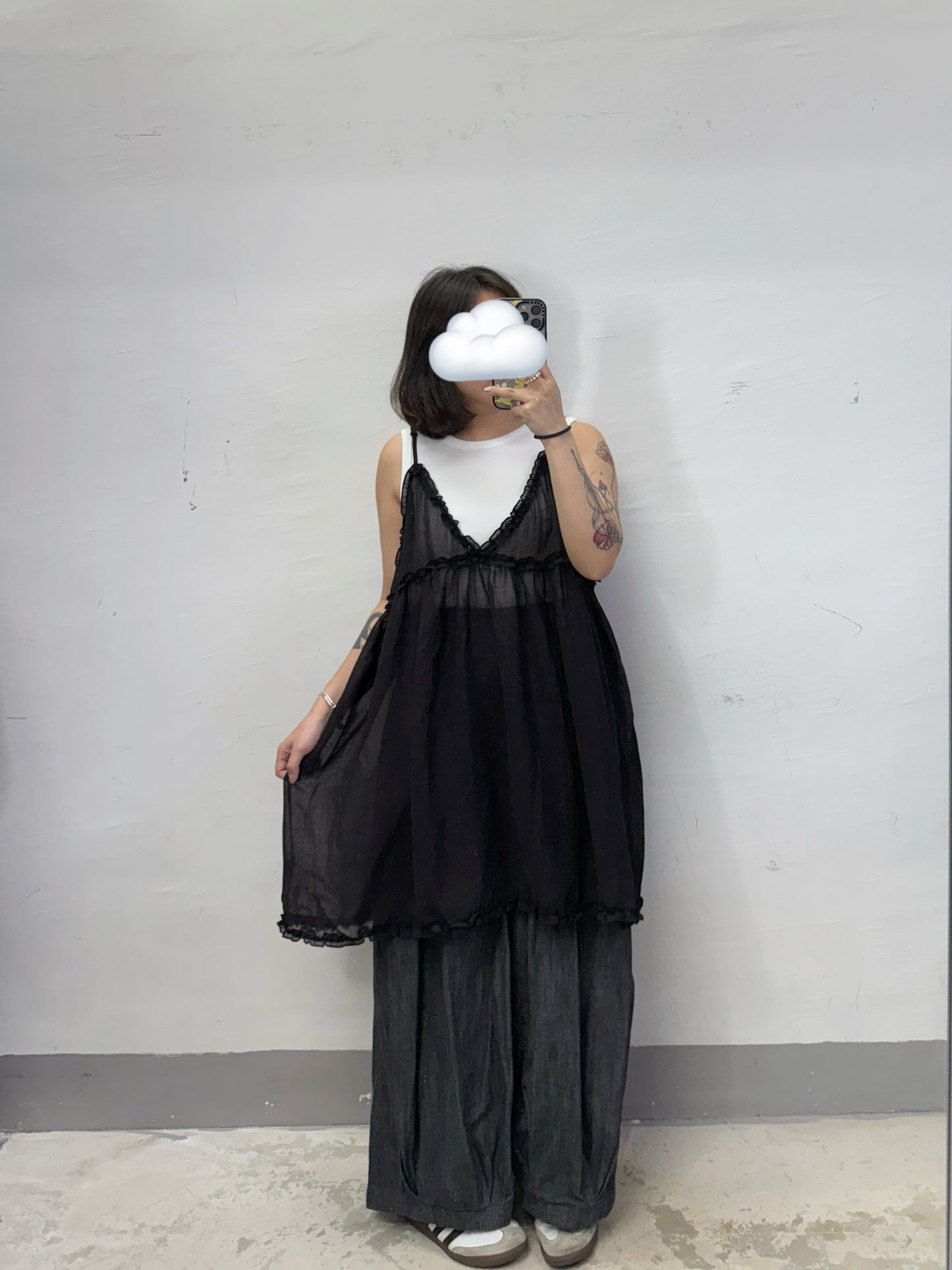 【新品優惠】ruffle邊透紗中長外搭丨3 col