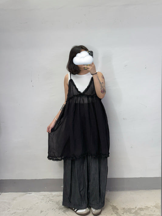 【新品優惠】ruffle邊透紗中長外搭丨3 col