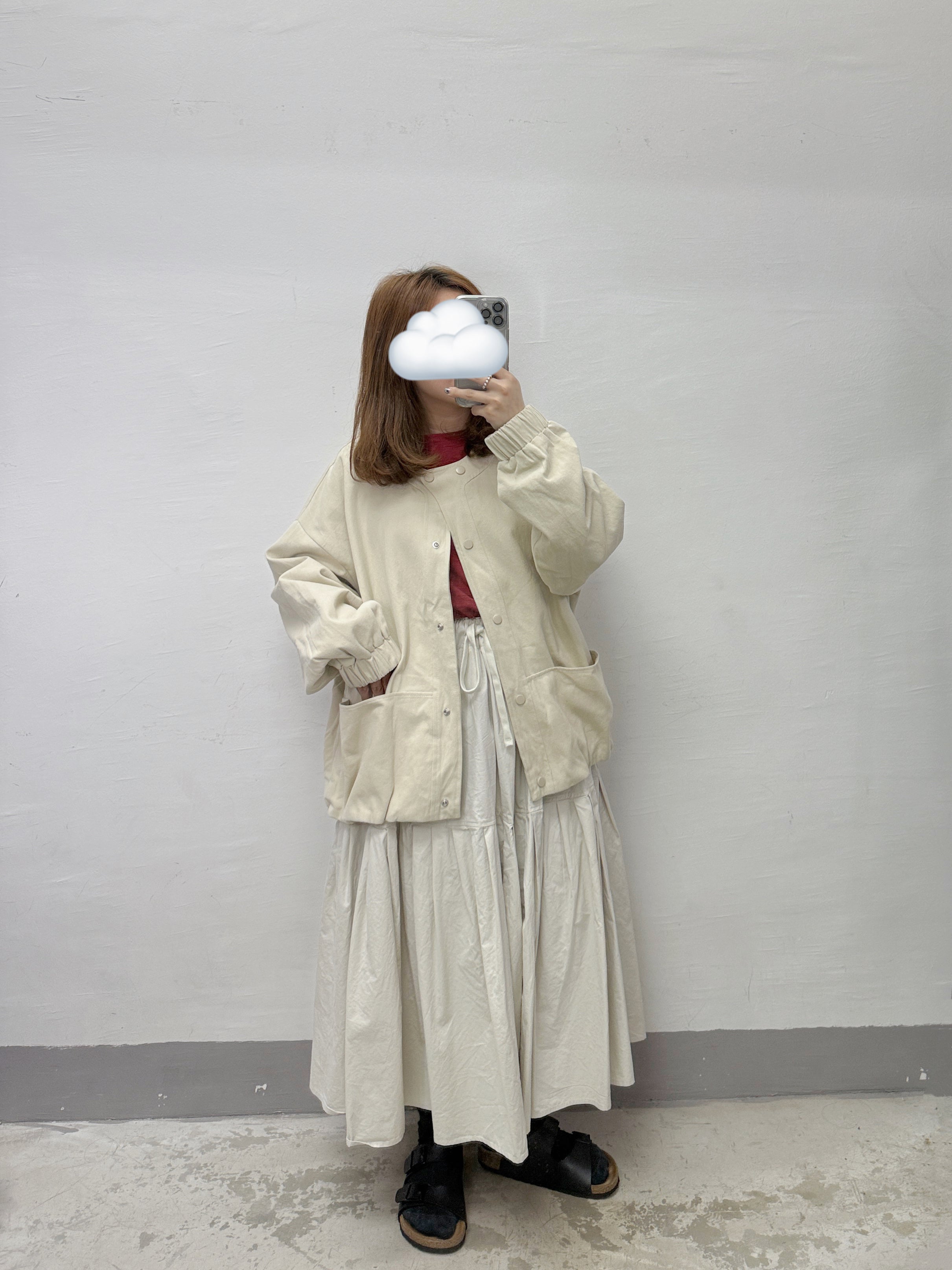 斜布料啪鈕外套丨3 col