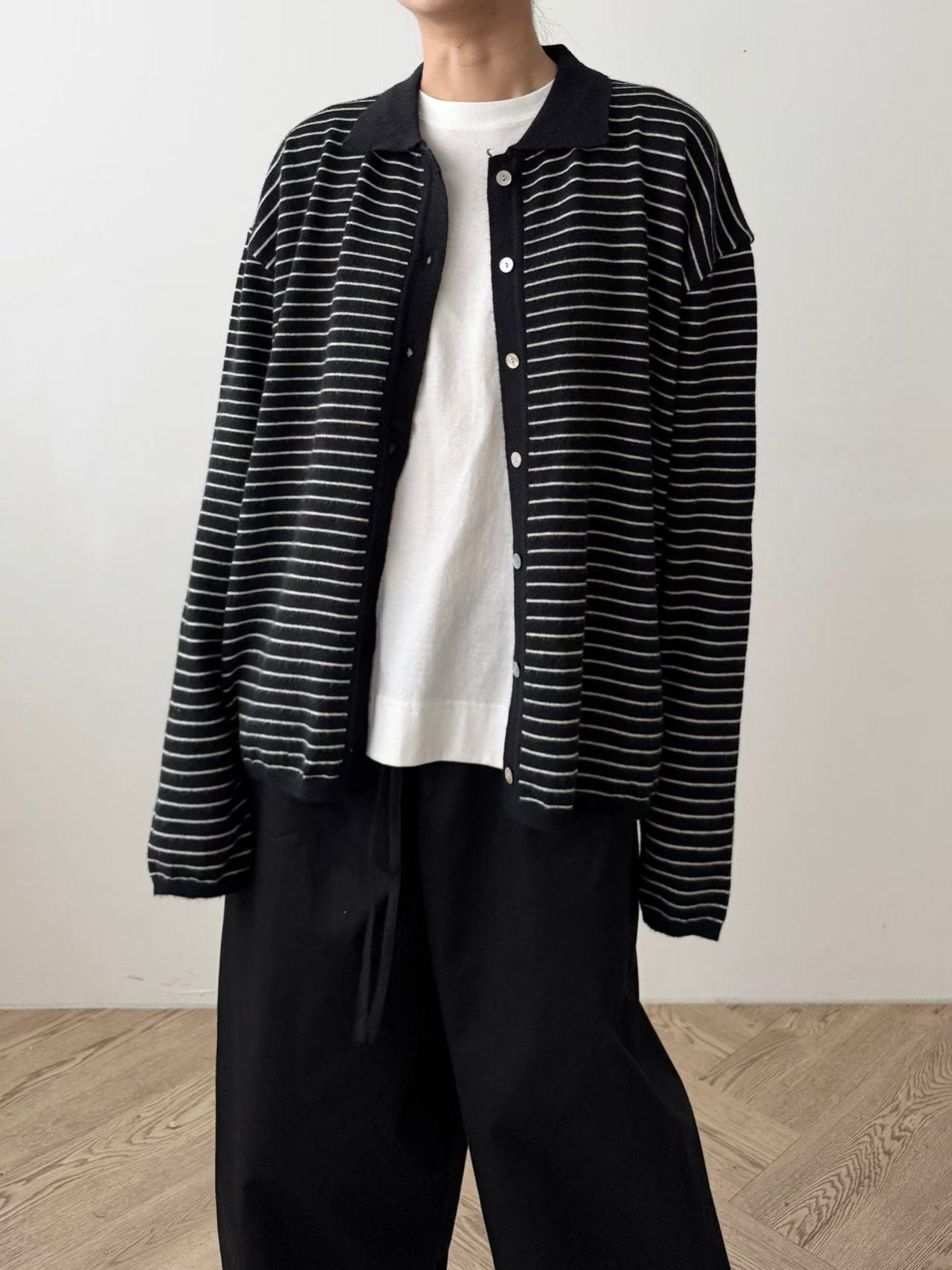 【新品優惠】反領條紋針織外套丨3 col