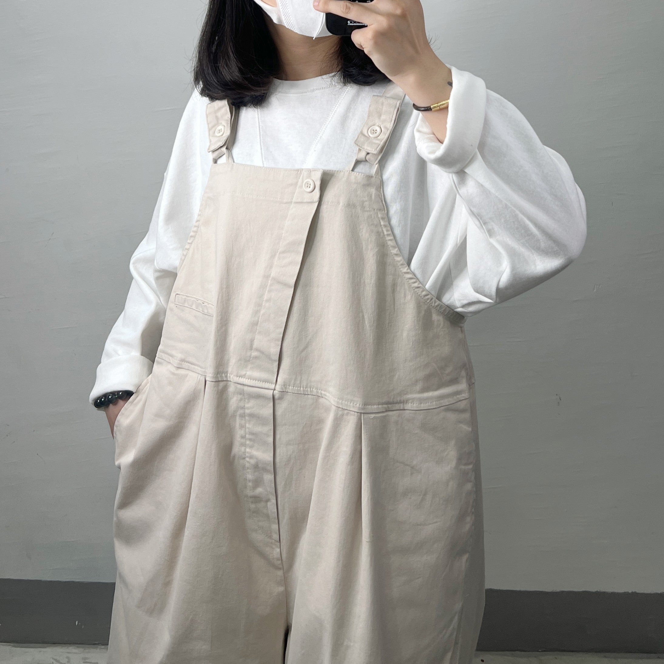 薄扯布worker工人褲｜米白