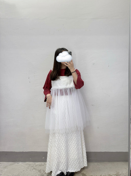 【新品優惠】皺皺紋拼紗外搭丨4 col