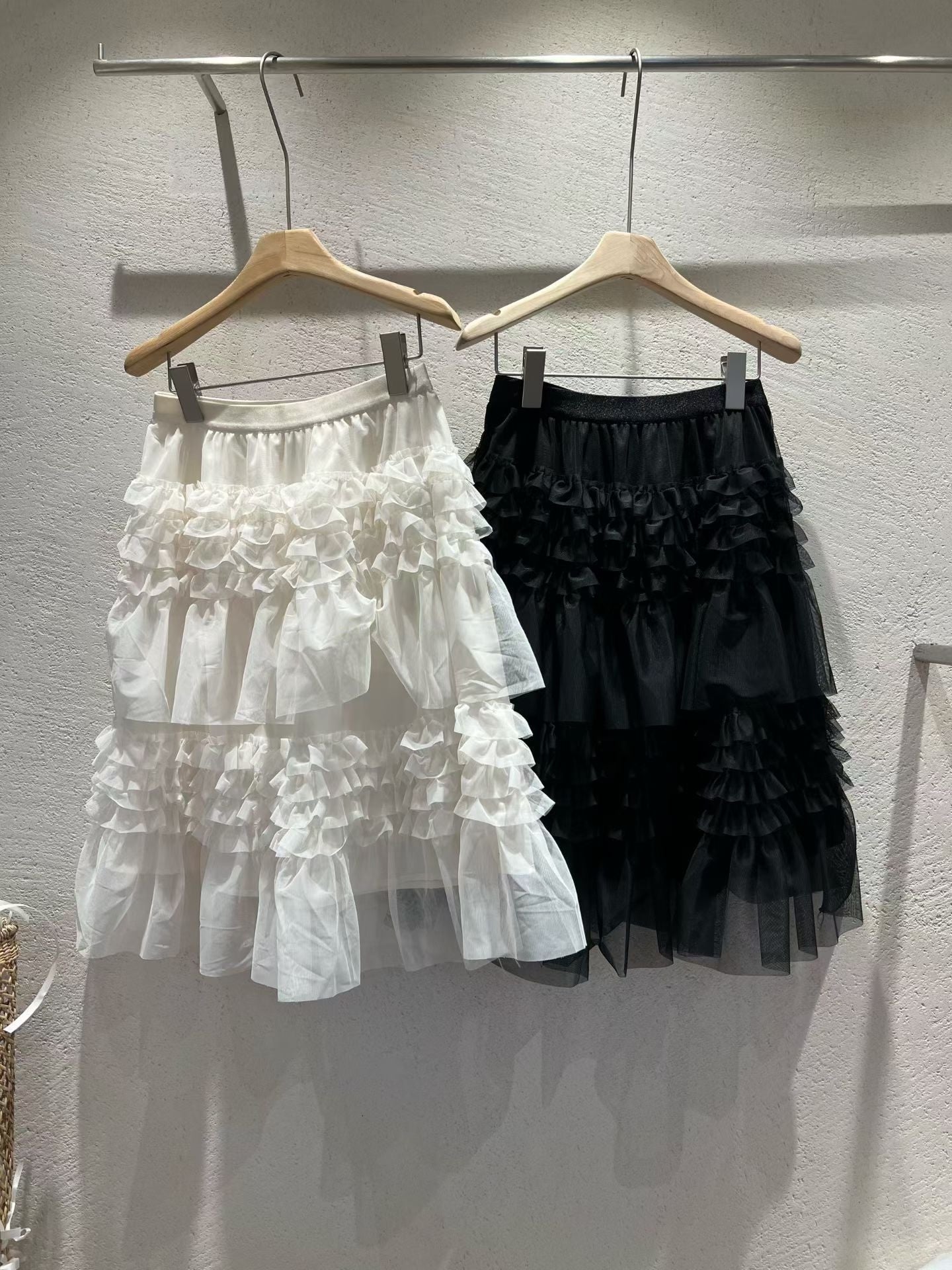 【新品優惠】ruffle紗紗中長蛋糕裙丨2 col