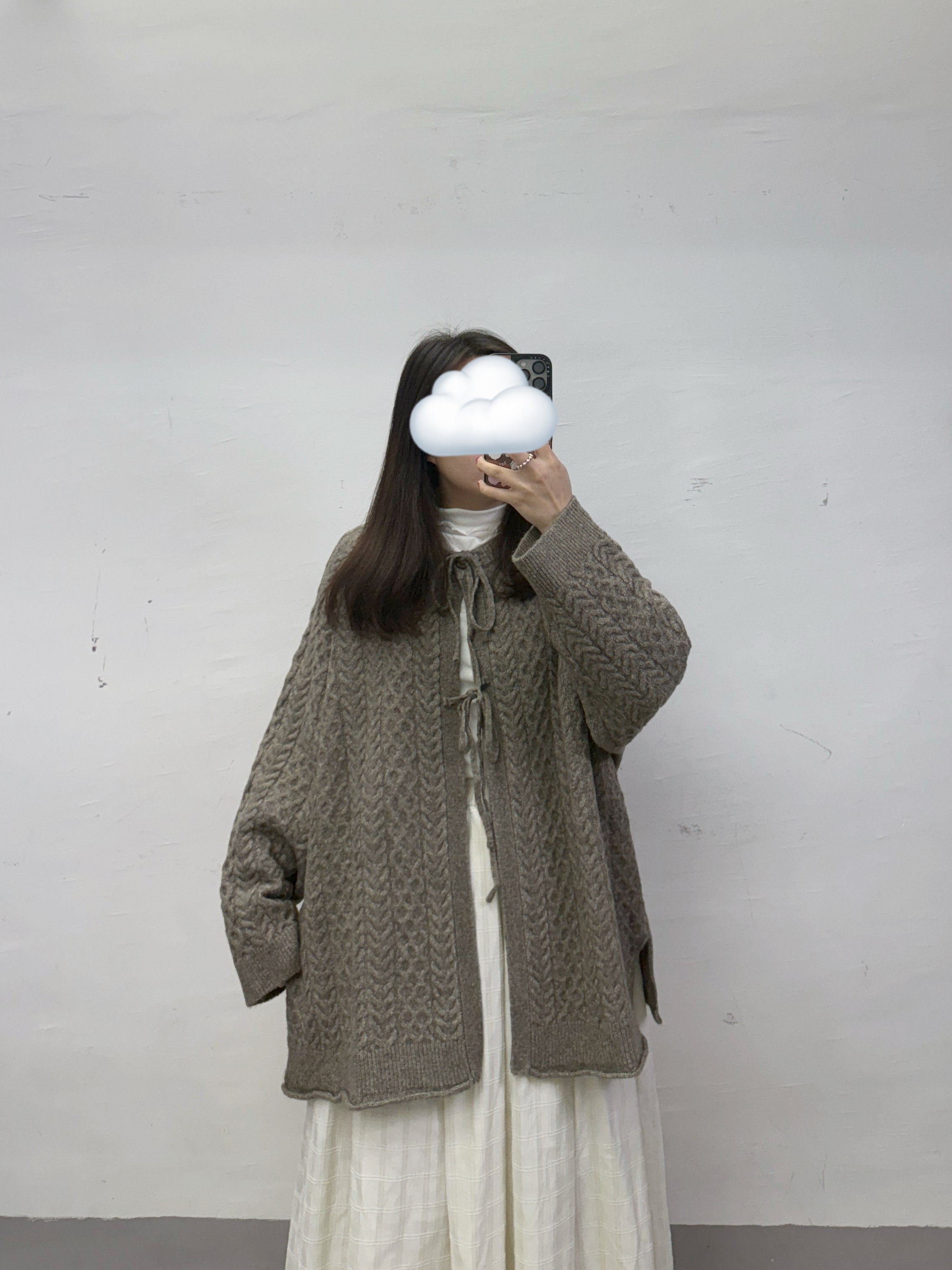 麻花紋綁帶冷外套丨3 col