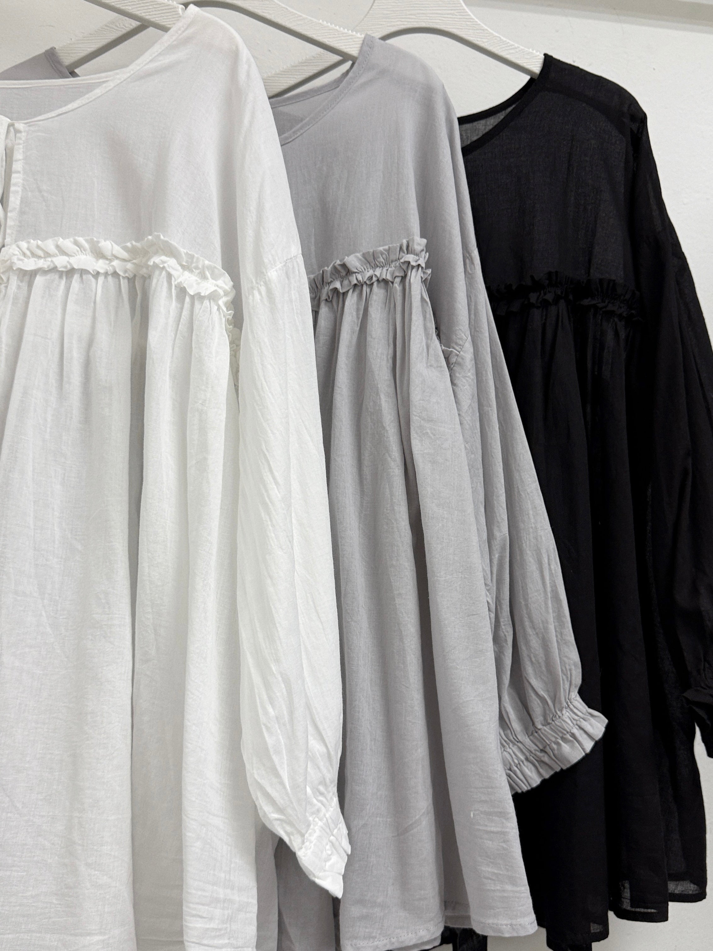 推！ruffle邊綁帶薄外襯丨白