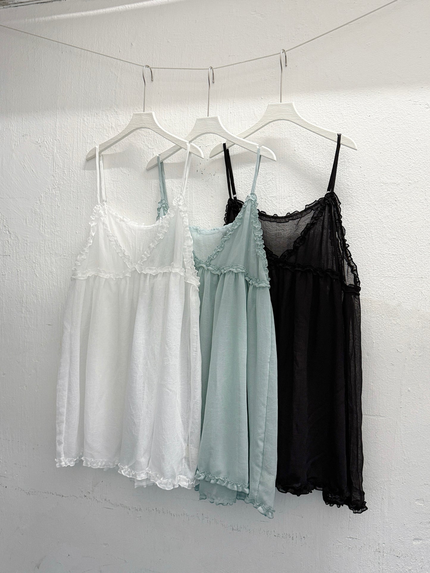 【新品優惠】ruffle邊透紗中長外搭丨3 col