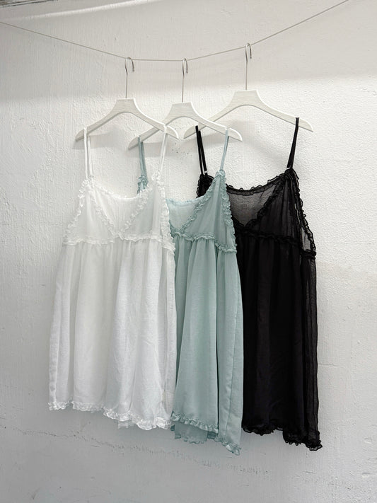 【新品優惠】ruffle邊透紗中長外搭丨3 col
