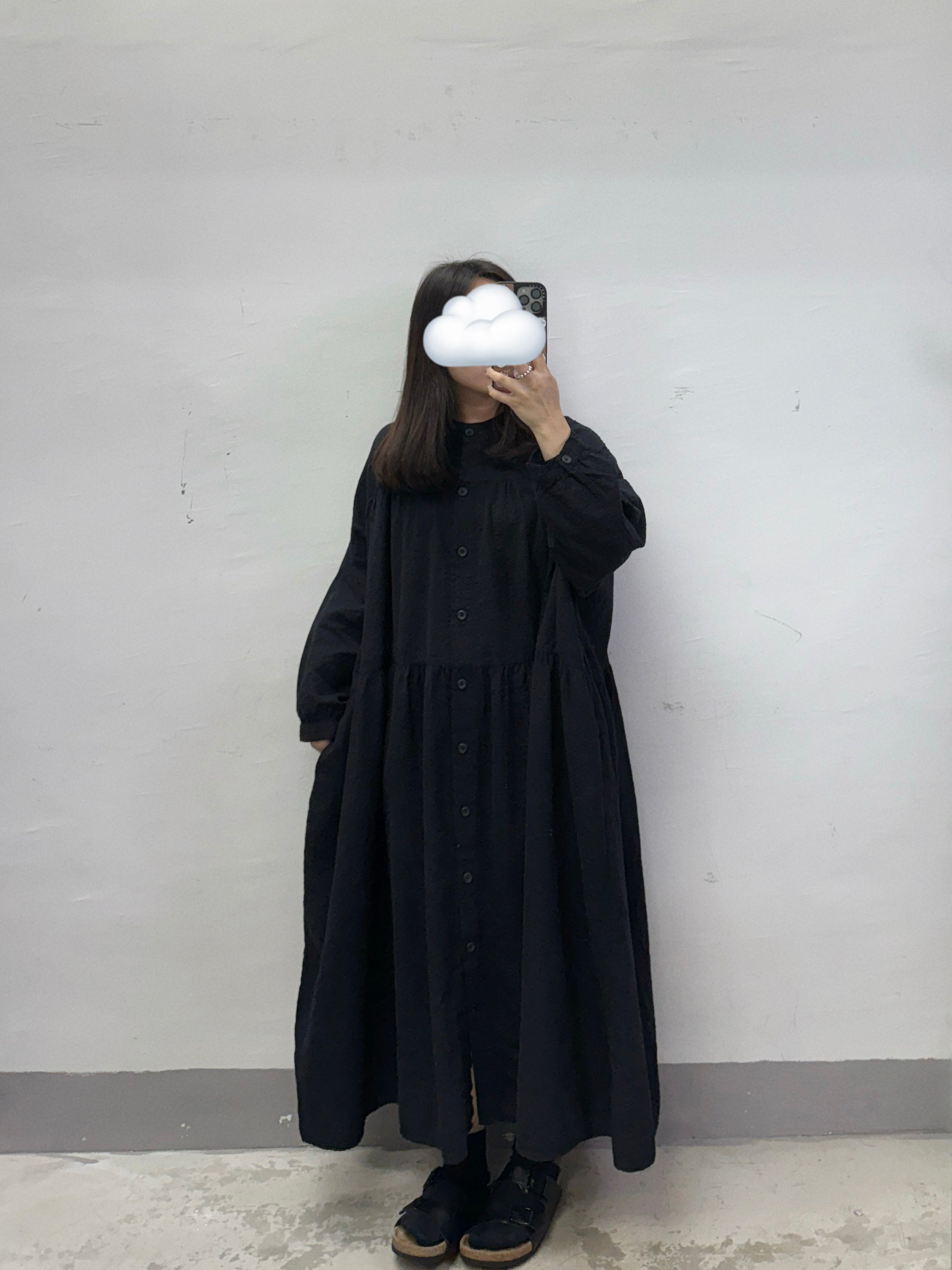 圓領暗直紋排鈕ops