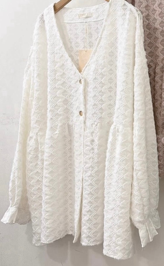 波浪紋v領外襯丨3 col