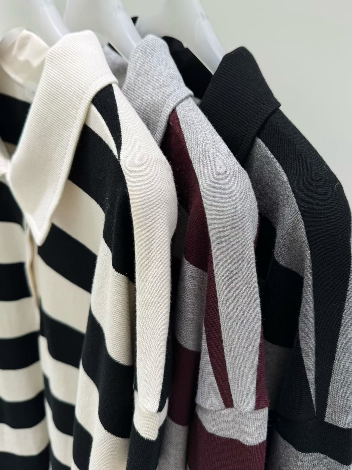 條紋反領top丨3 col