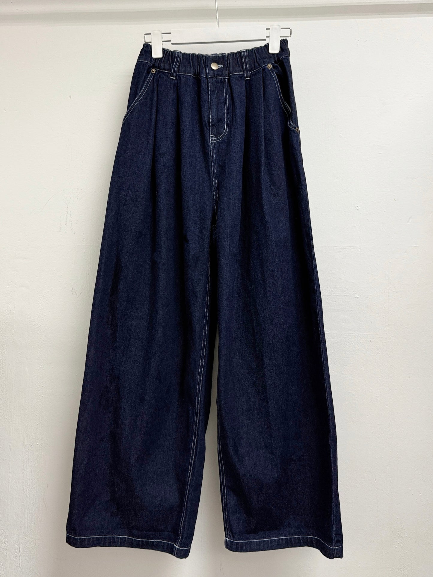 全橡筋牛仔闊褲