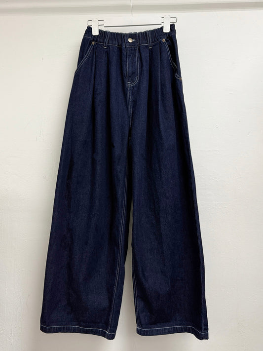 全橡筋牛仔闊褲