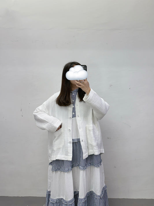 bb棉圓領口袋外襯丨4 col