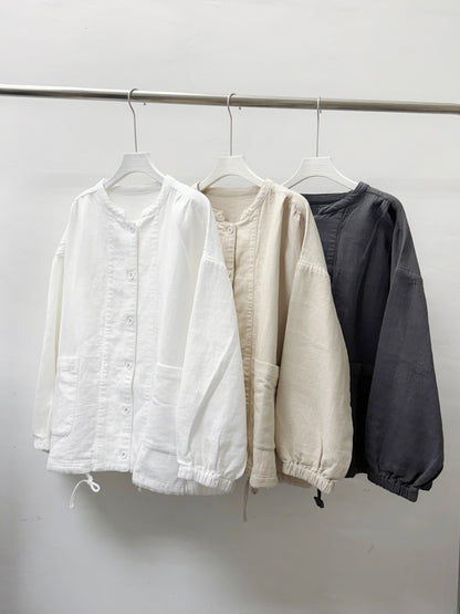 【SALE】棉料束袖口袋外套丨杏 灰