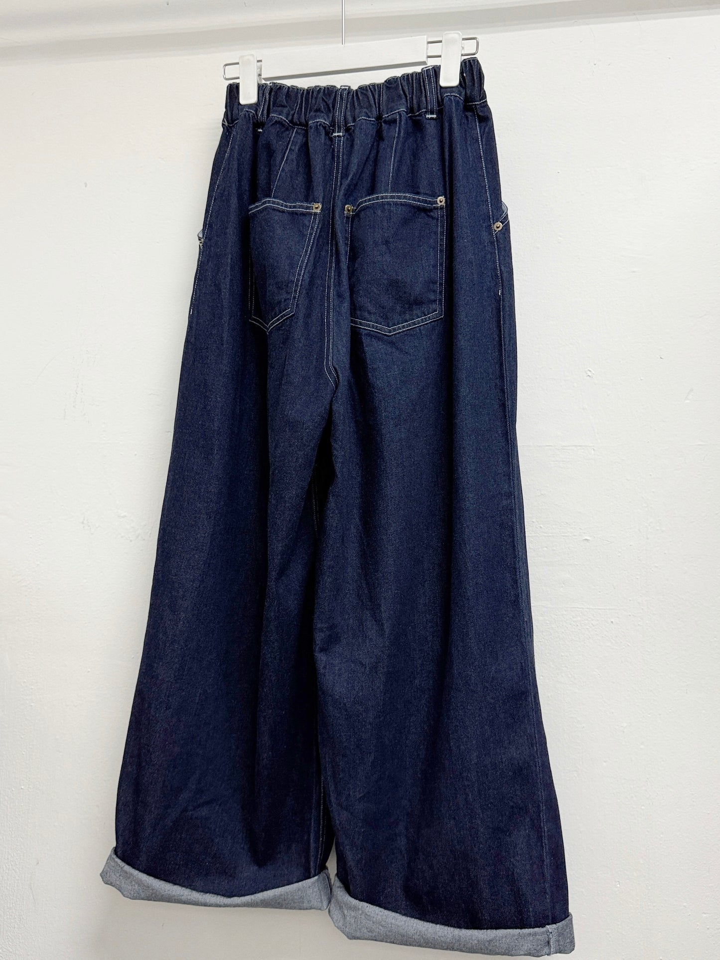 全橡筋牛仔闊褲