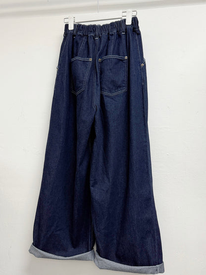 全橡筋牛仔闊褲