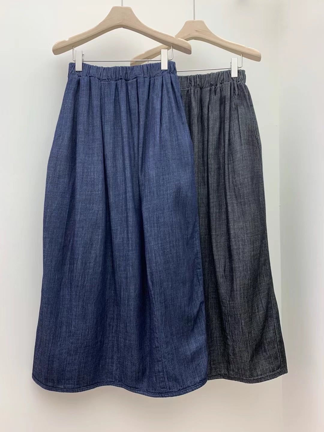 全橡筋腰basic牛仔半身裙丨2 col