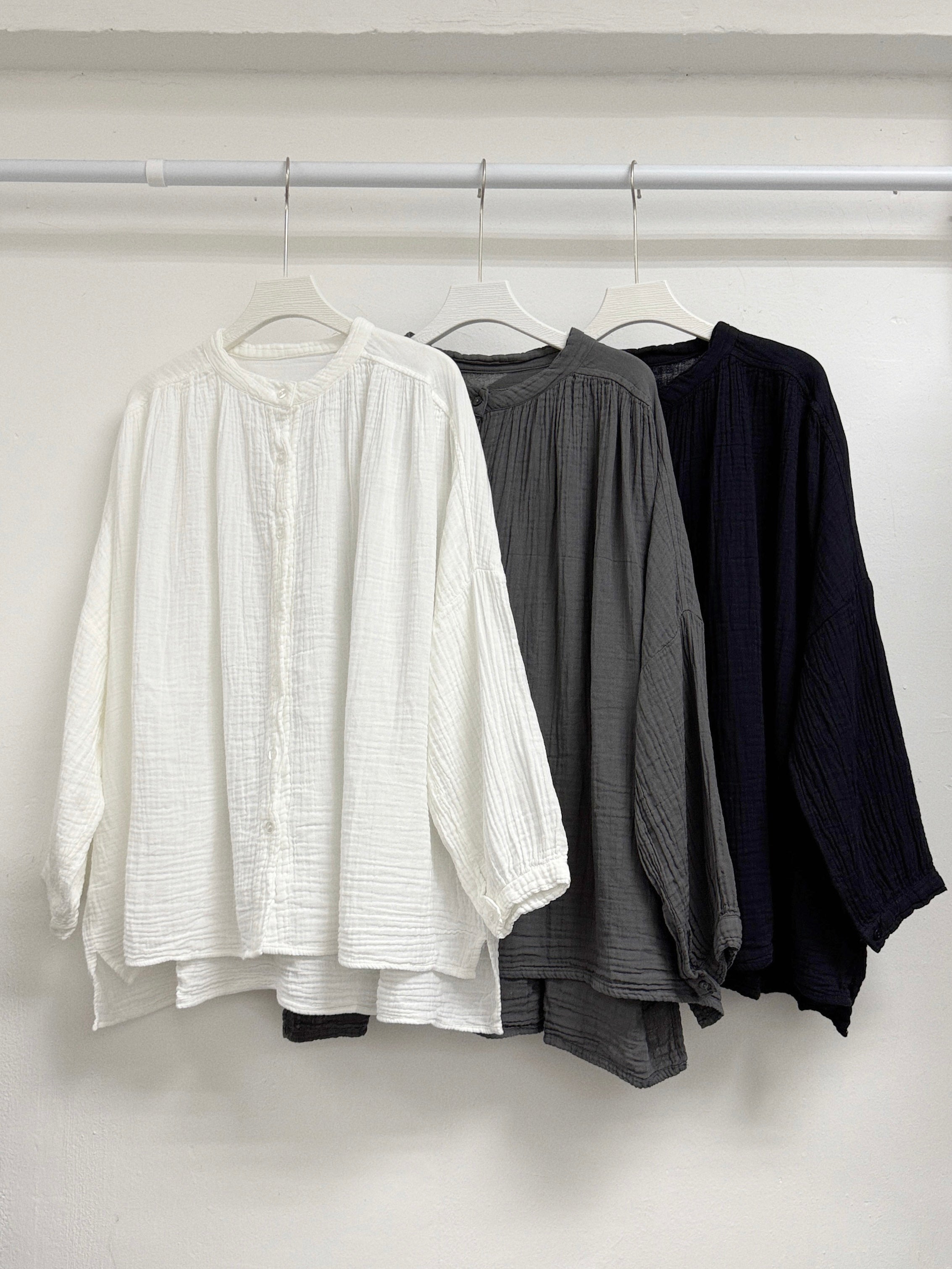 bb棉圓領開胸top丨3 col