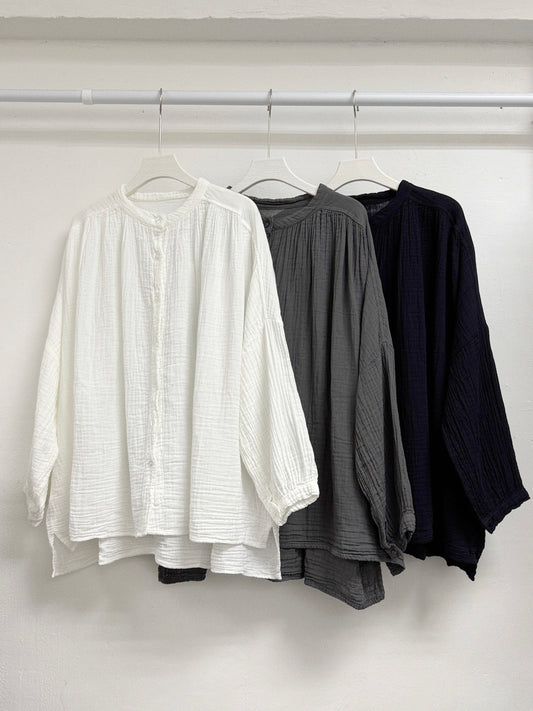 bb棉圓領開胸top丨3 col