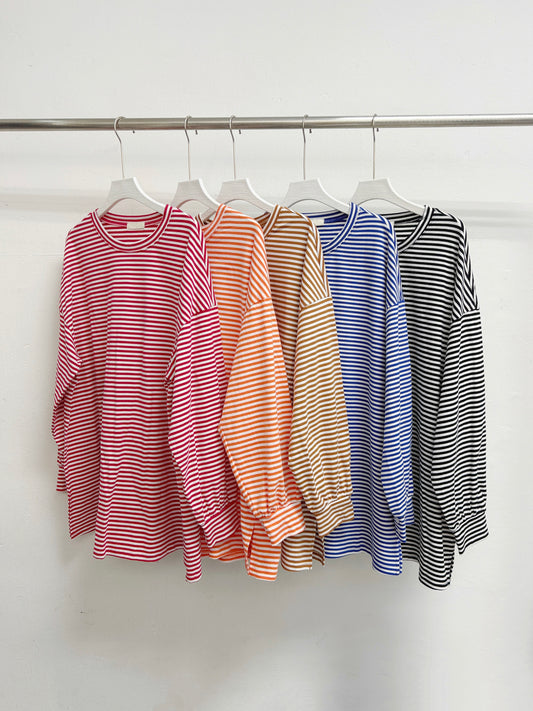 【新品優惠】間紋oversize上衣丨5 col