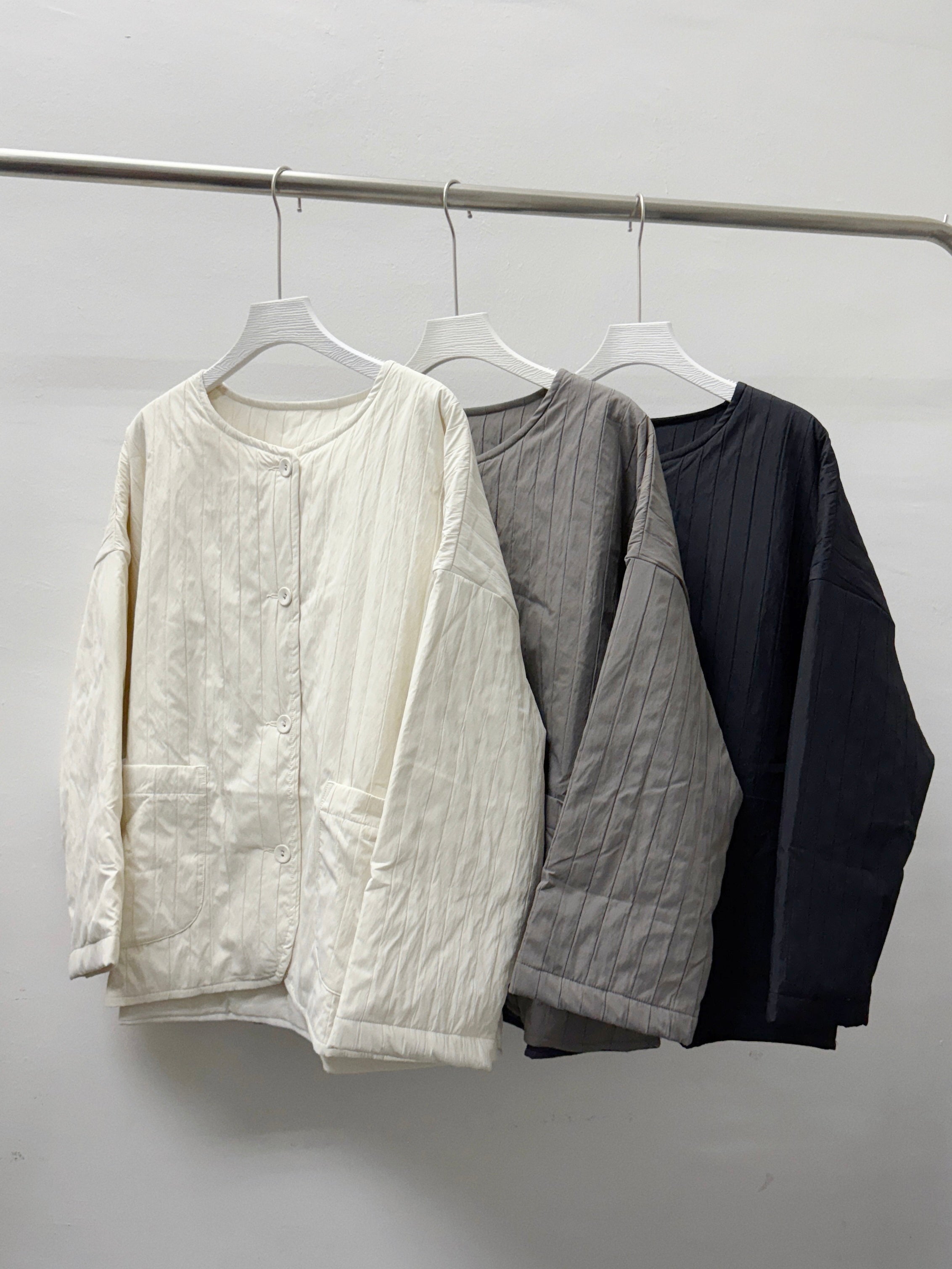 嗦嗦料薄夾棉外套丨3 col