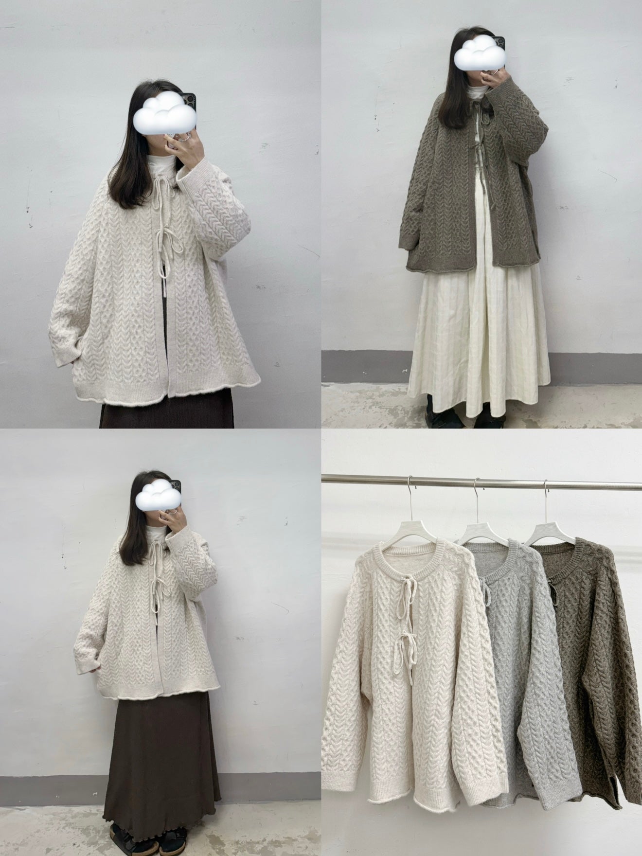 麻花紋綁帶冷外套丨3 col