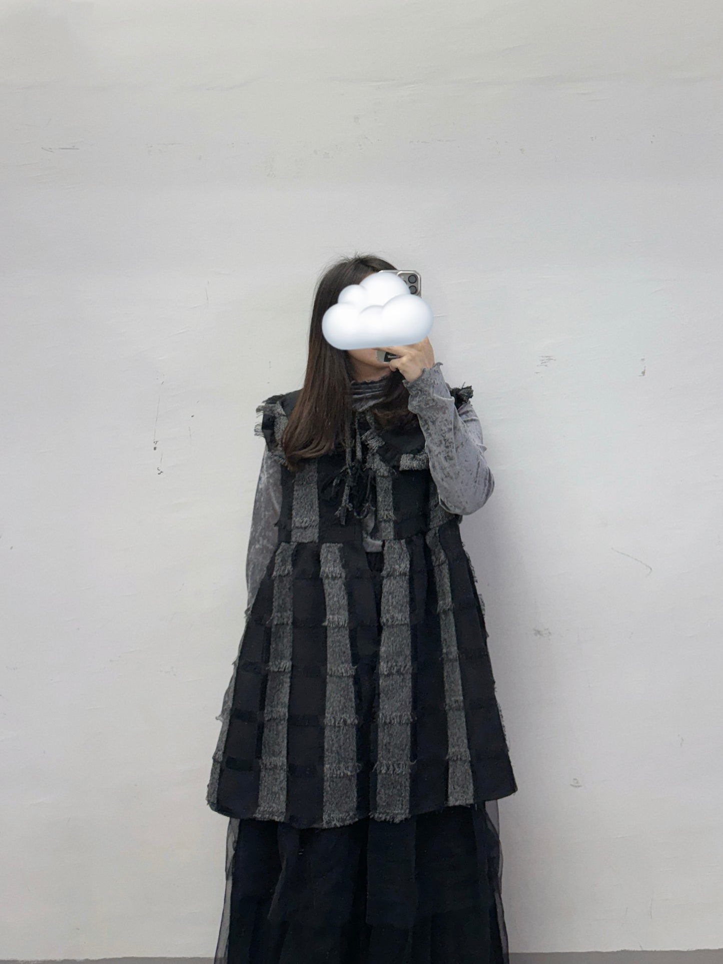 流蘇可拆娃娃領格紋外搭丨4 col