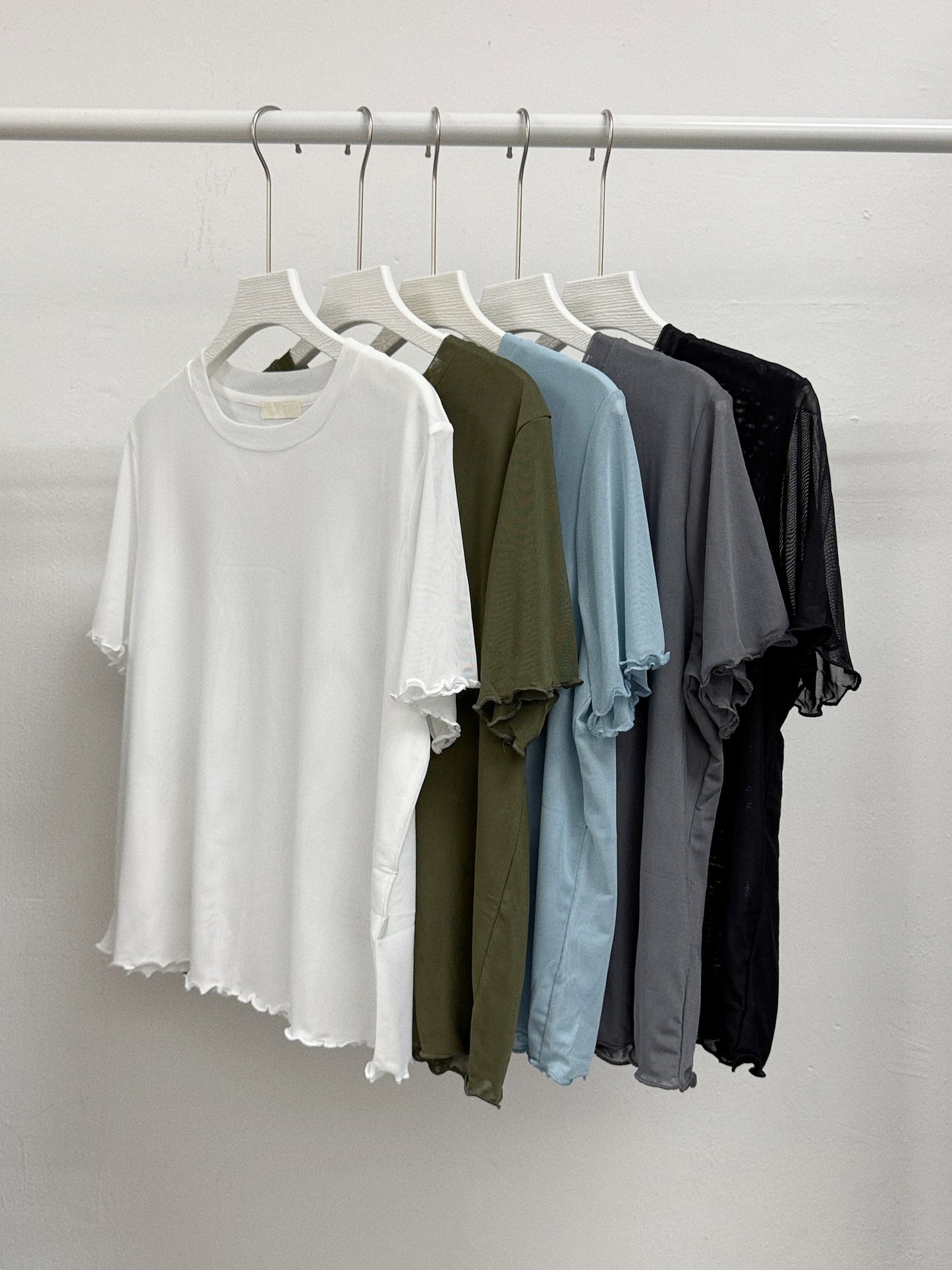 【SALE】basic雙層透透top丨5 col