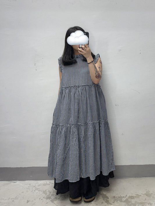 【SALE】格紋ruffle ops丨2 col