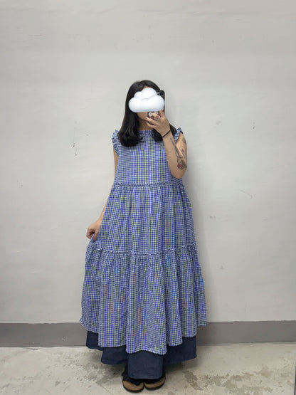 【SALE】格紋ruffle ops丨2 col