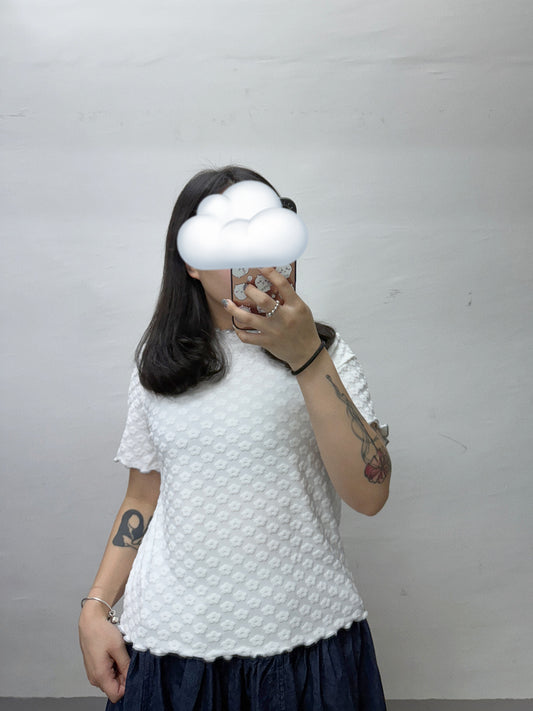 毛巾料花花上衣