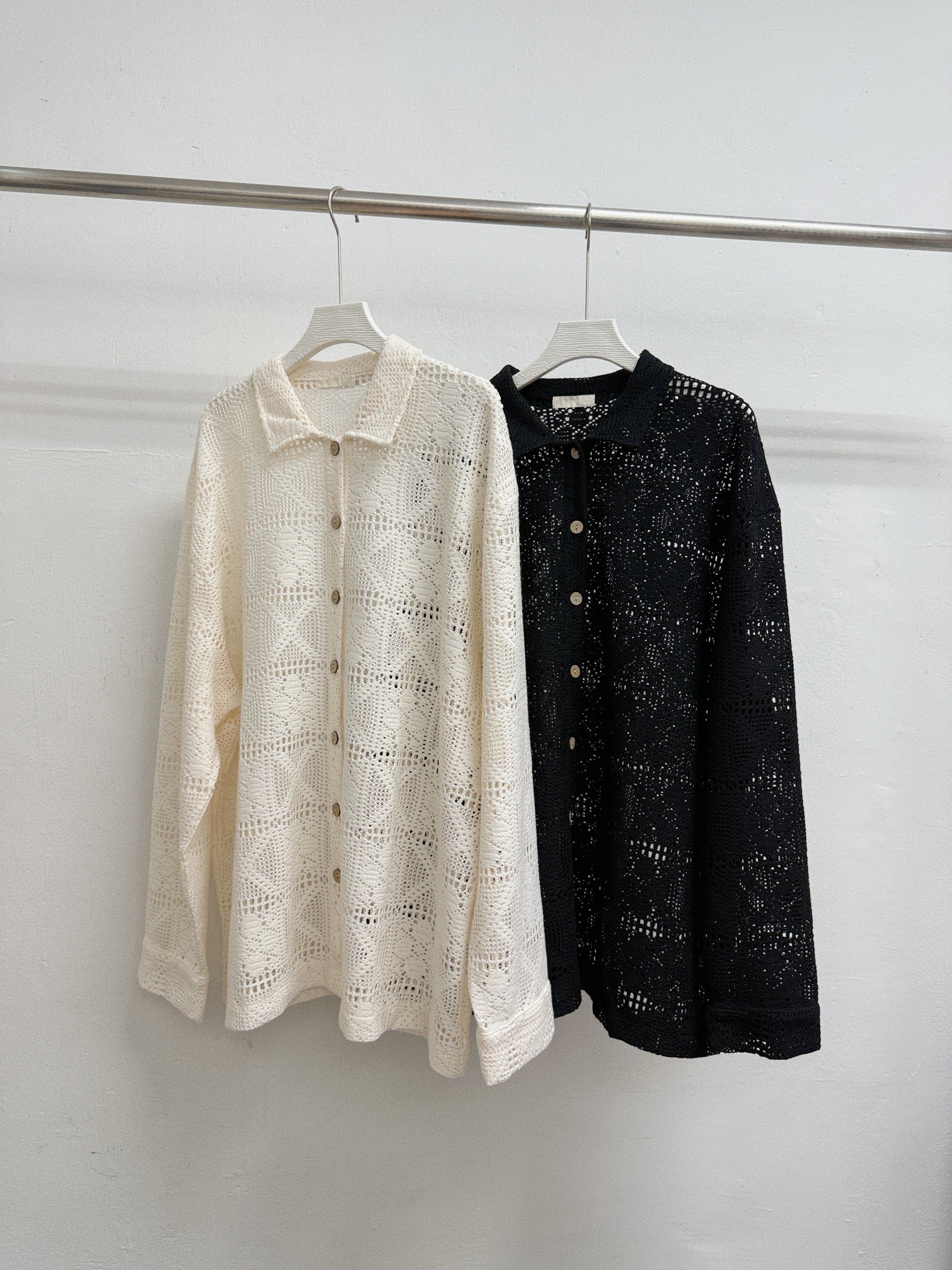 針織反領開胸上衣丨 2 col