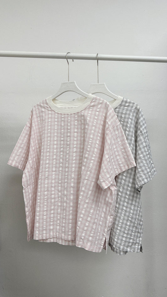 【SALE】圓領格紋top丨2 col