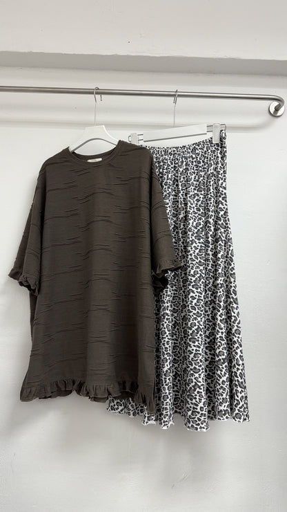 【SALE】oversize暗紋ruffle top丨3 col