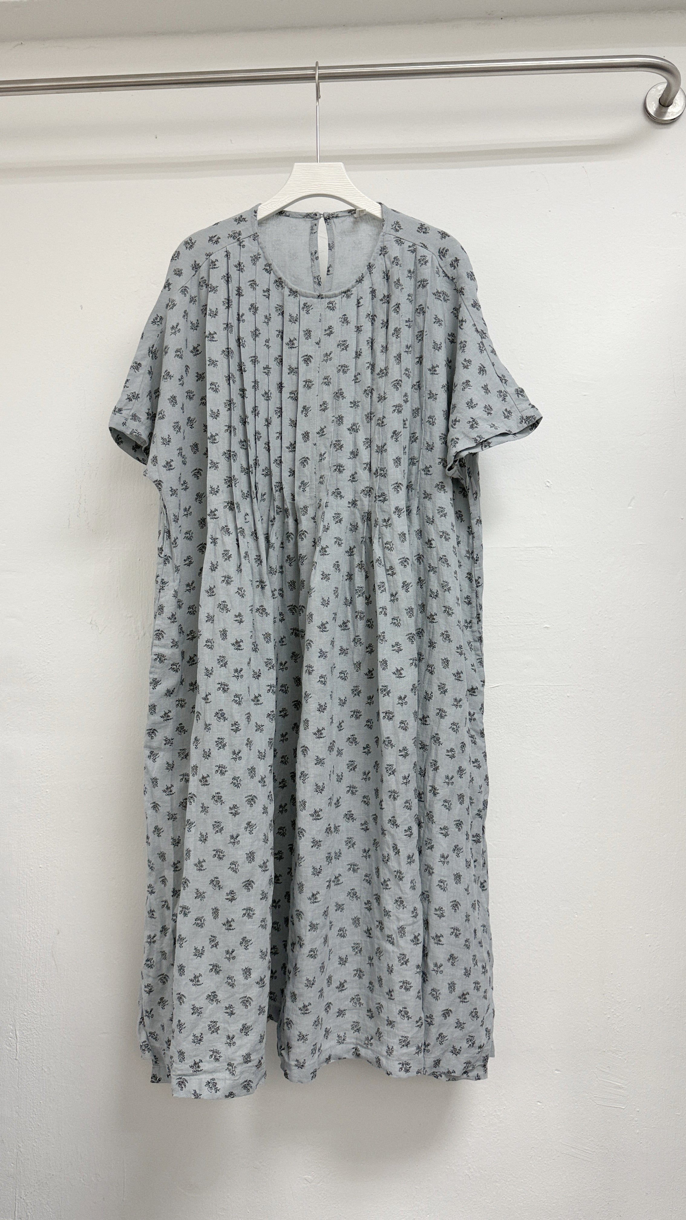 花花紋全麻質百褶ops