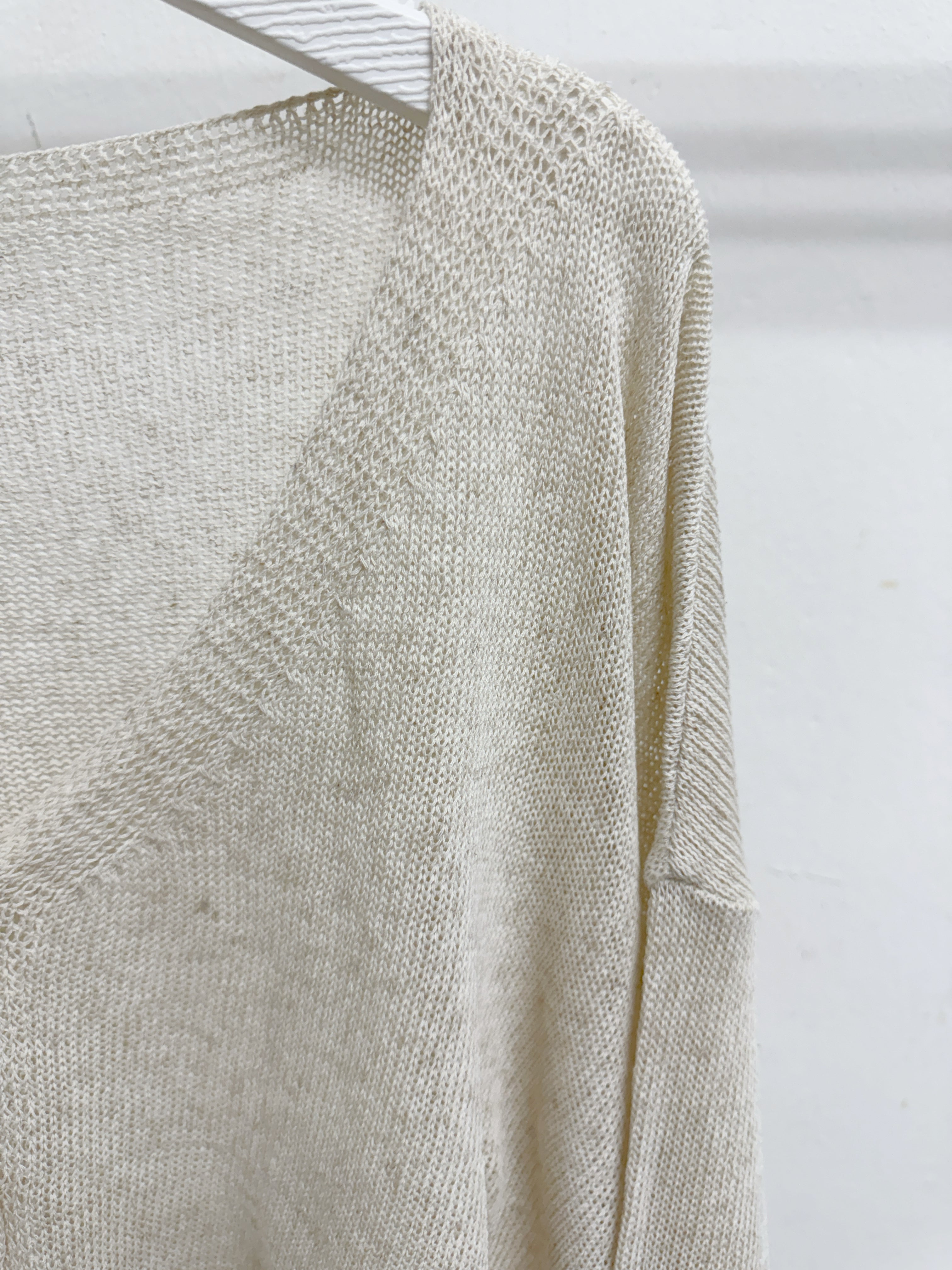 薄針織v領開胸外襯