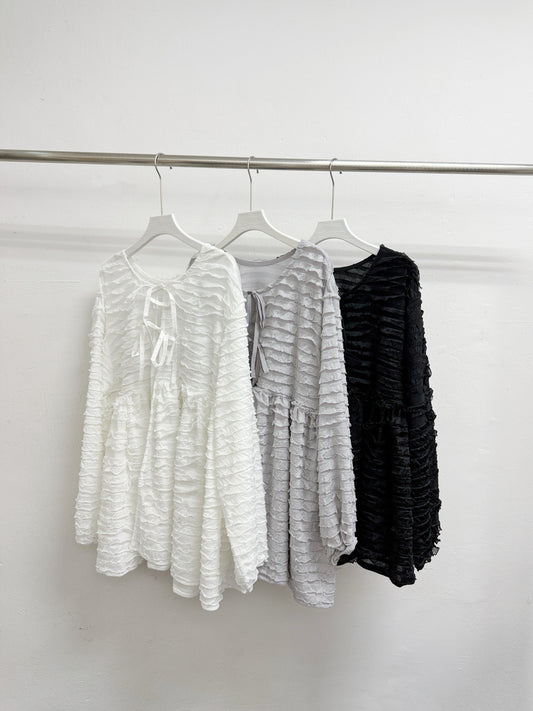 【SALE】千層捲邊綁帶外襯(有側袋)丨3 col