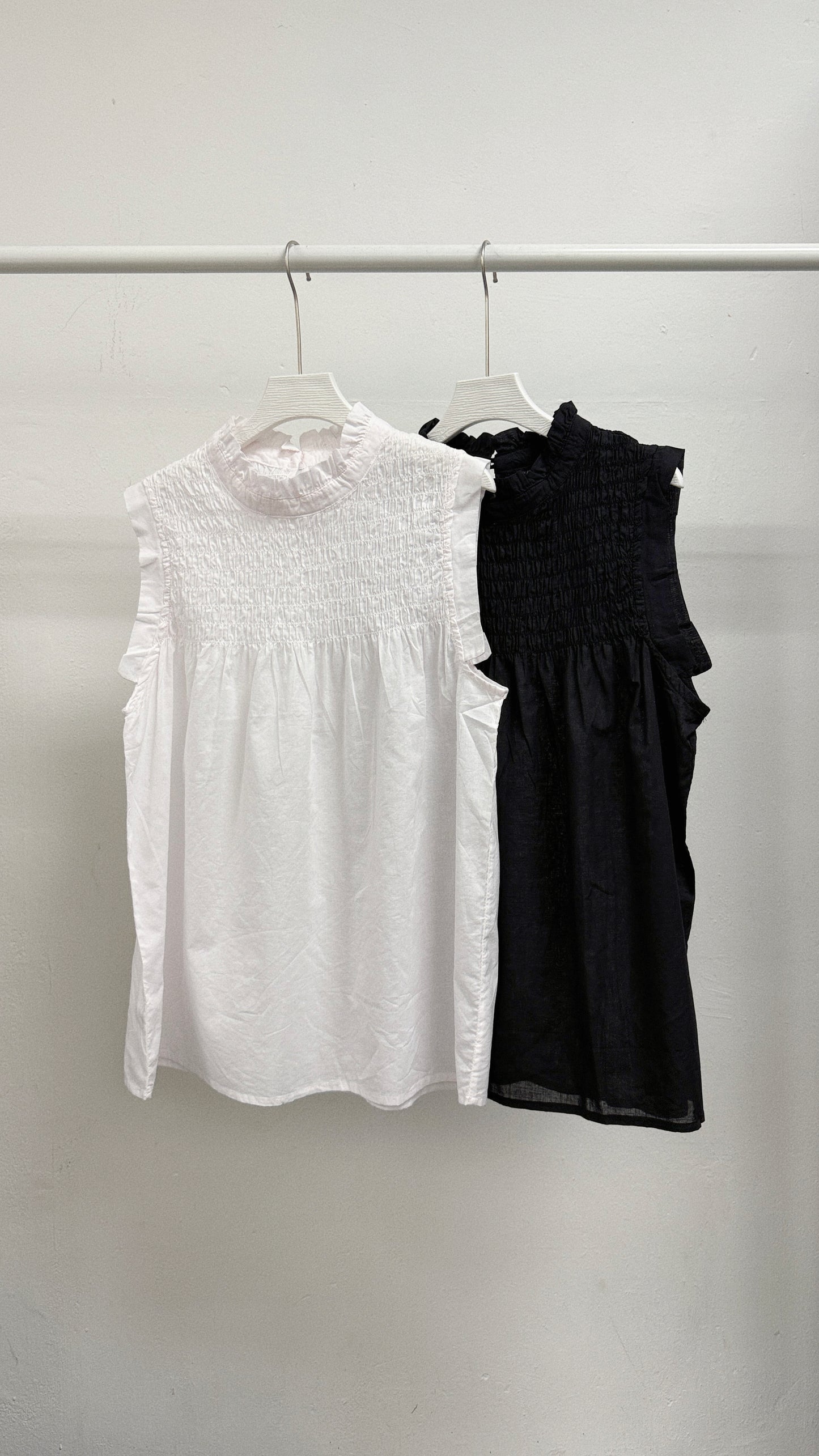 【SALE】ruffle領百褶背心｜4 col