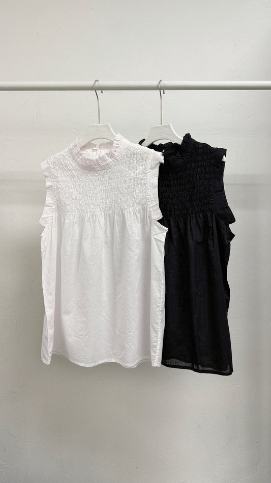 【SALE】ruffle領百褶背心｜4 col