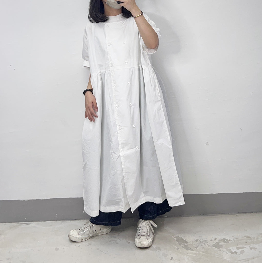 【SALE】圓領排鈕恤ops｜白
