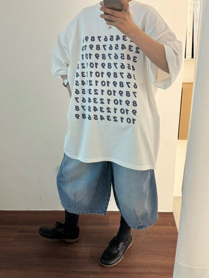 數字印花oversize上衣丨4 col