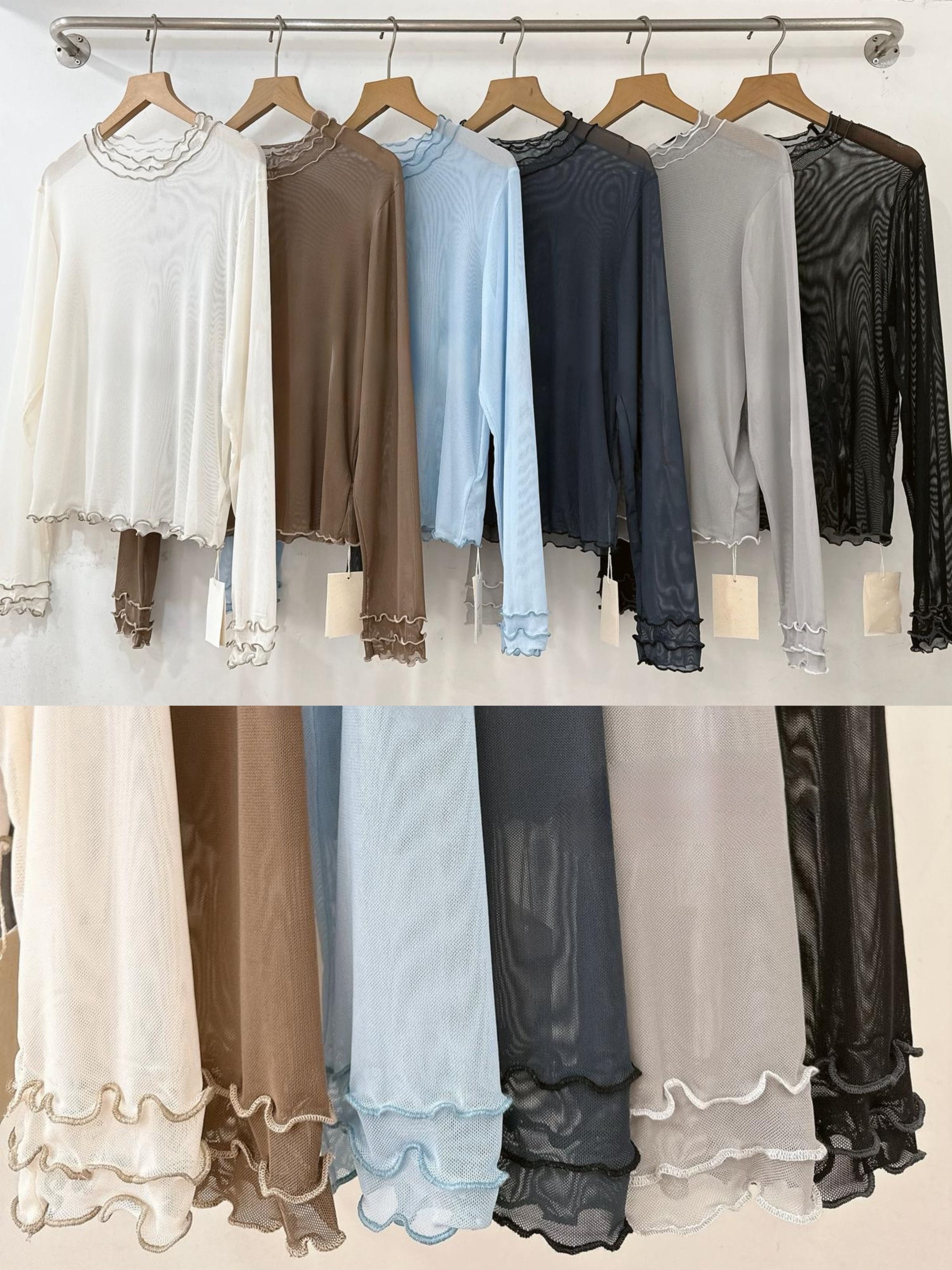 波浪邊半透打底top丨6 col