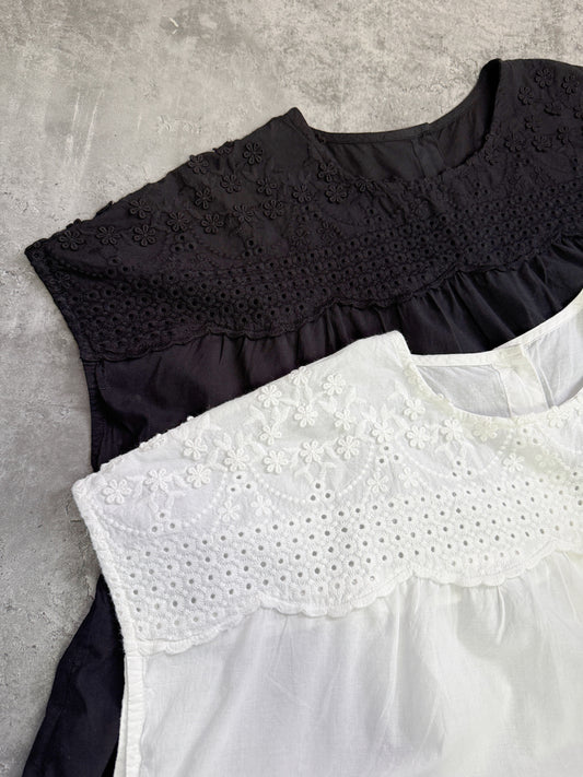 【新品優惠】刺繡通花層層上衣丨2 col