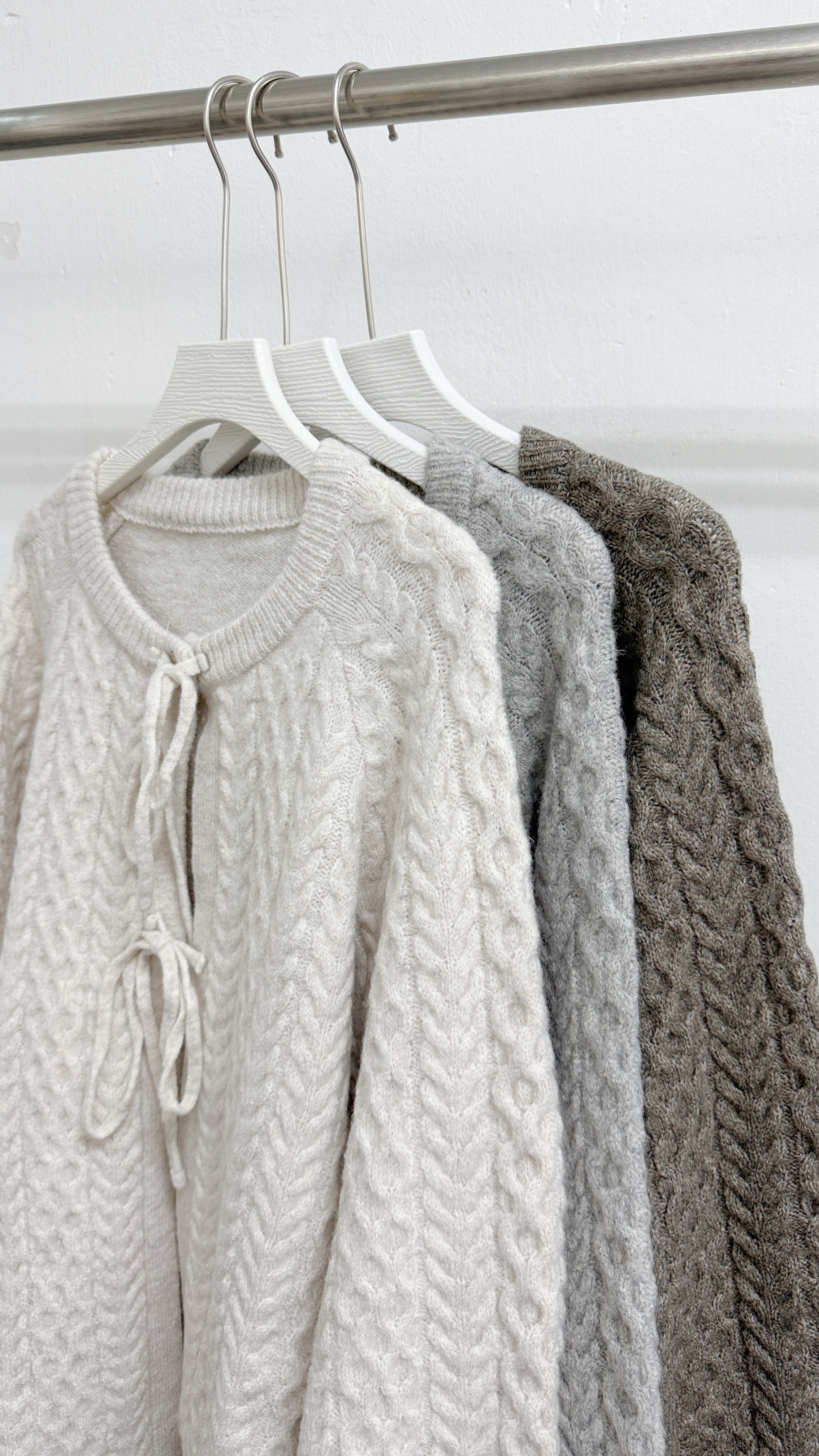 麻花紋綁帶冷外套丨3 col