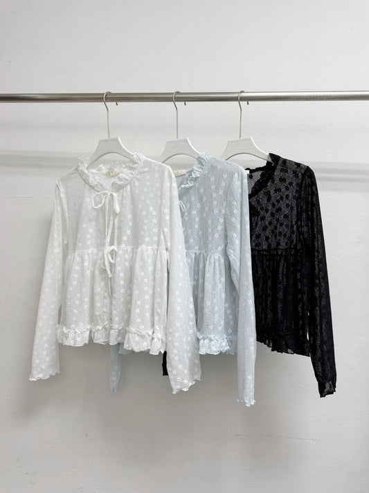 【新品優惠】ruffle領花紋綁帶外襯丨3 col