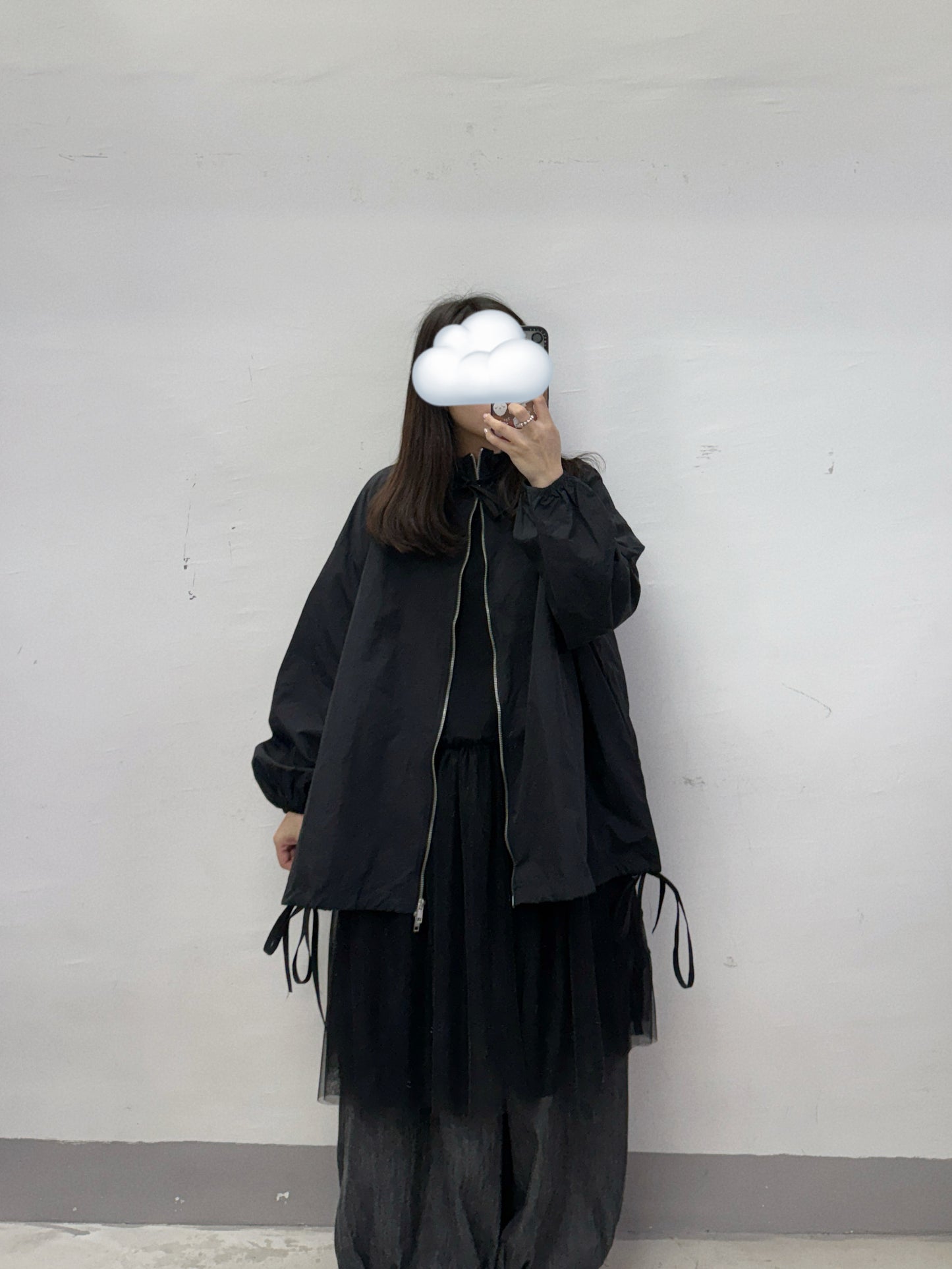 下擺拼紗圓領背心丨2 col