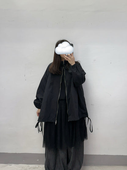 下擺拼紗圓領背心丨2 col