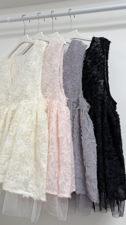 【SALE】蘇蘇花紋拼紗外搭丨紫 粉