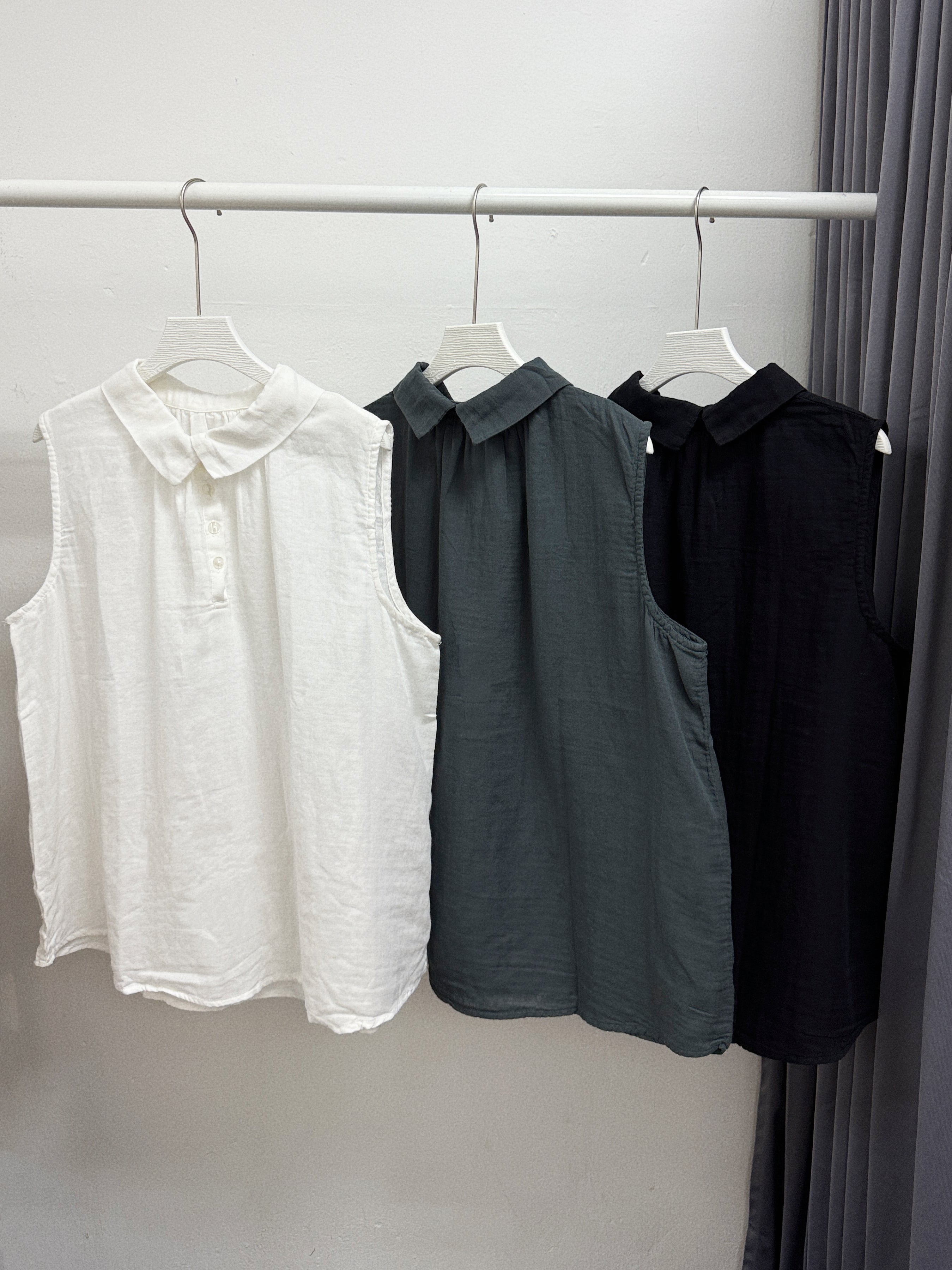 【SALE】2-way有領棉料top丨3 col