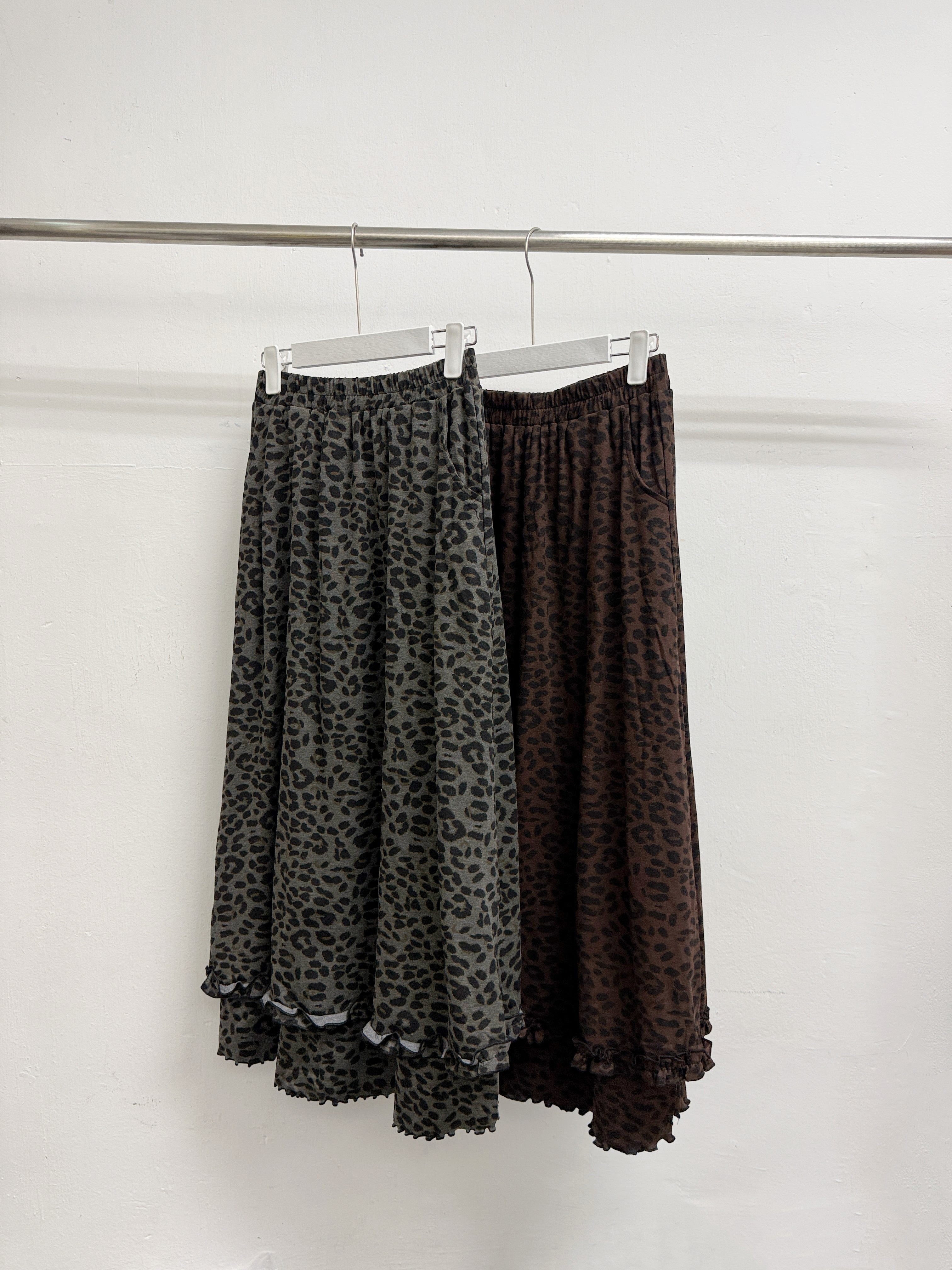 豹紋雙層花邊半身裙丨2 col